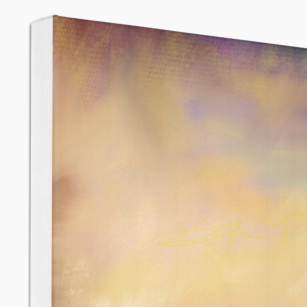 Gold and purple abstract Loch Tay canvas print on white