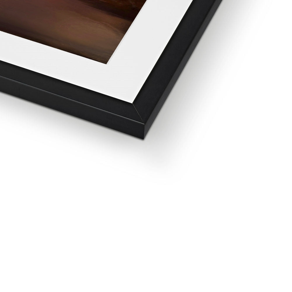 Black matte frame with white mat and dark brown Loch Tay Art Print