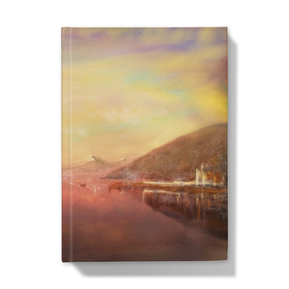 Serene coastal sunset canvas print in Loch Tay Hardback Journal