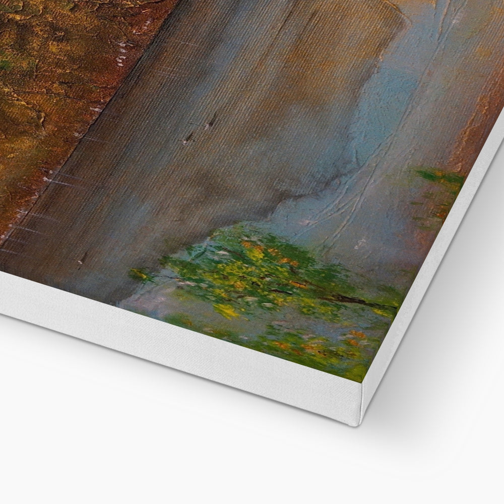 Lochgoilhead canvas print of mountain landscape with green foliage and gray tones