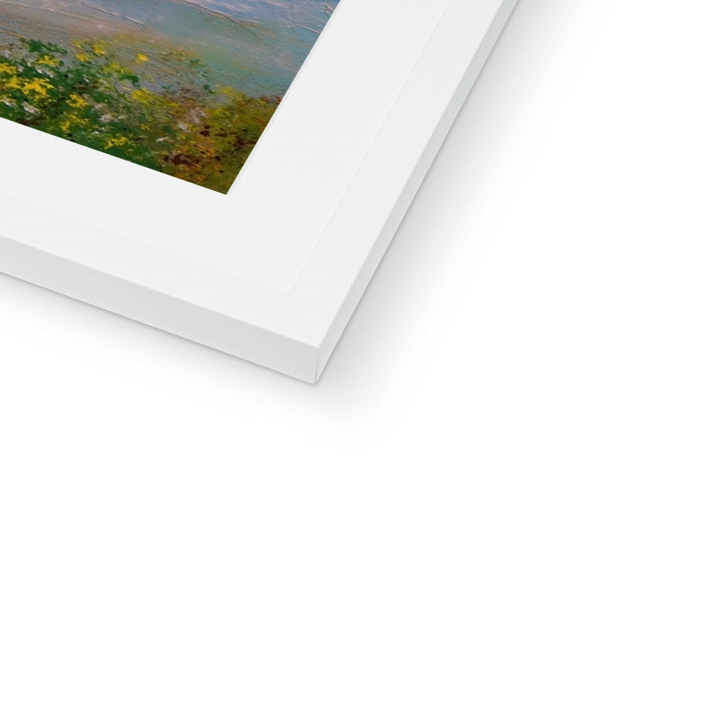 White matte frame with floral print Lochgoilhead Art Prints