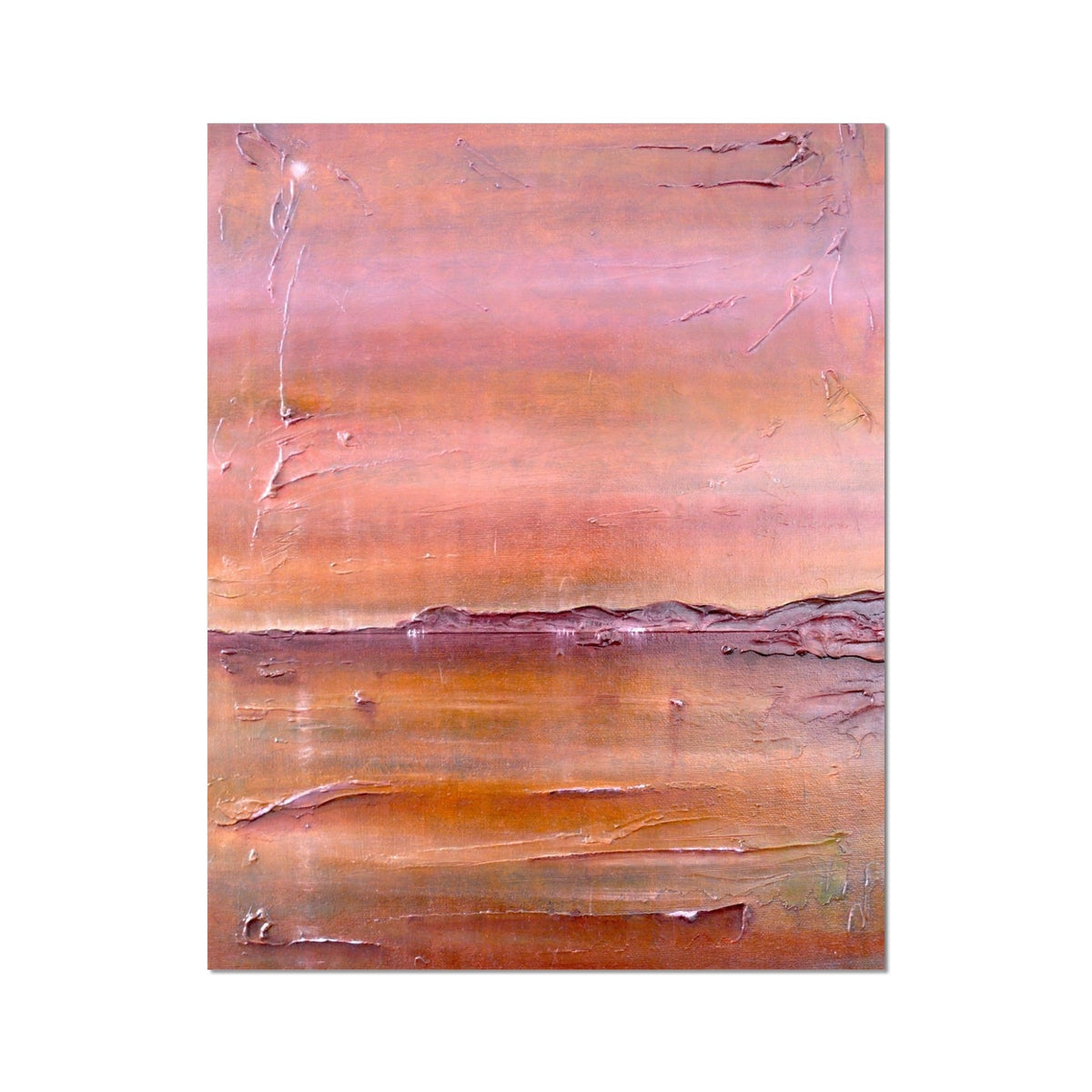 Abstract earthy textured painting Lochmaddy North Uist artist proof print