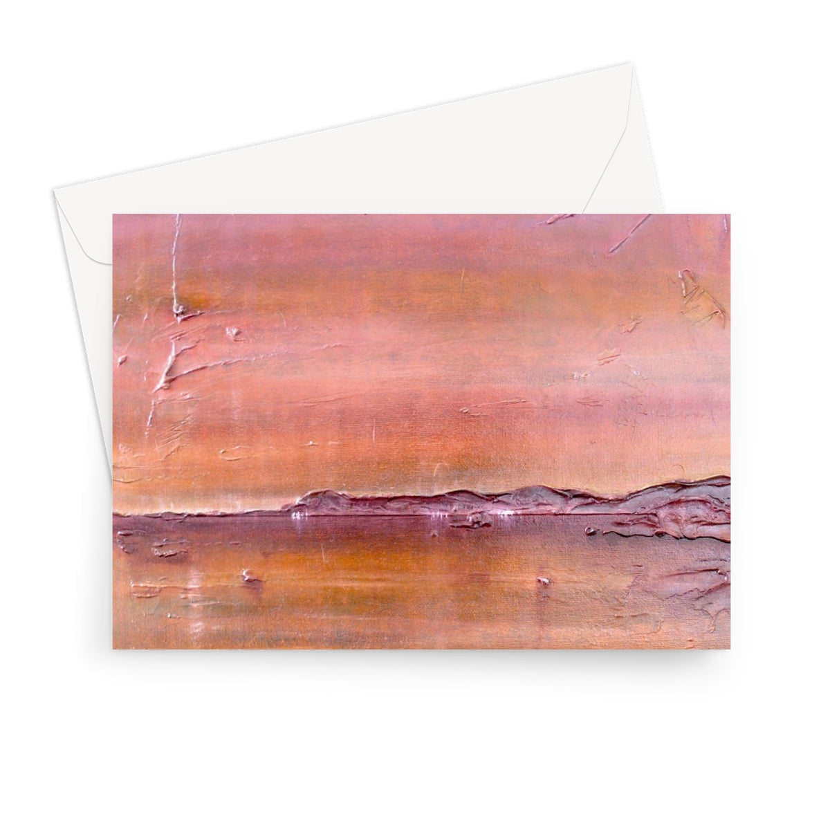 Lochmaddy North Uist rose gold abstract greeting card with textured finish