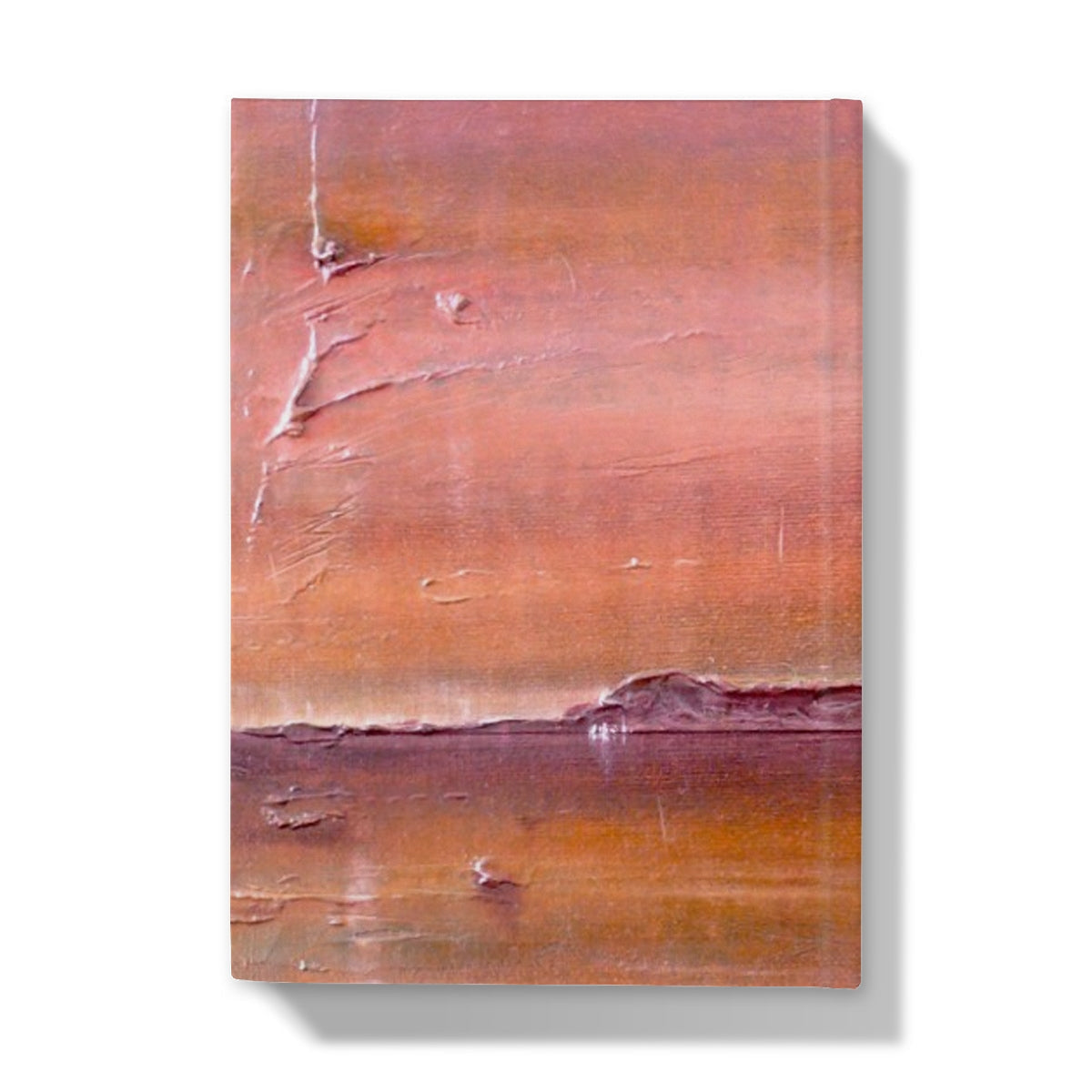 Lochmaddy North Uist journal with abstract orange-brown textured painting