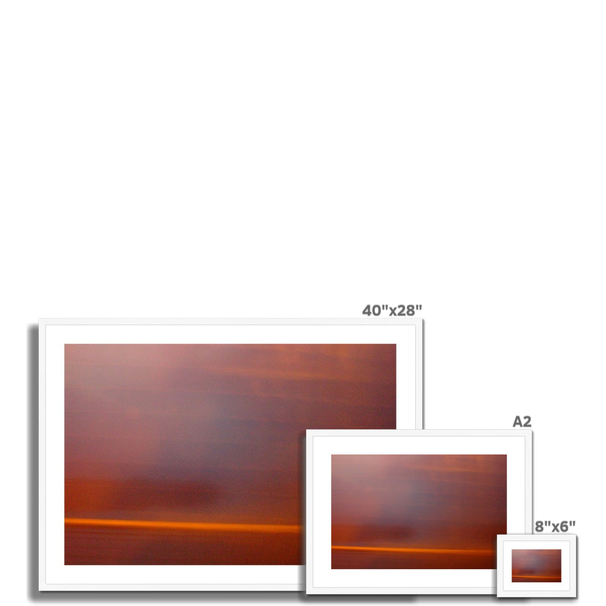 The Longest Night framed print with abstract amber rust maroon bands