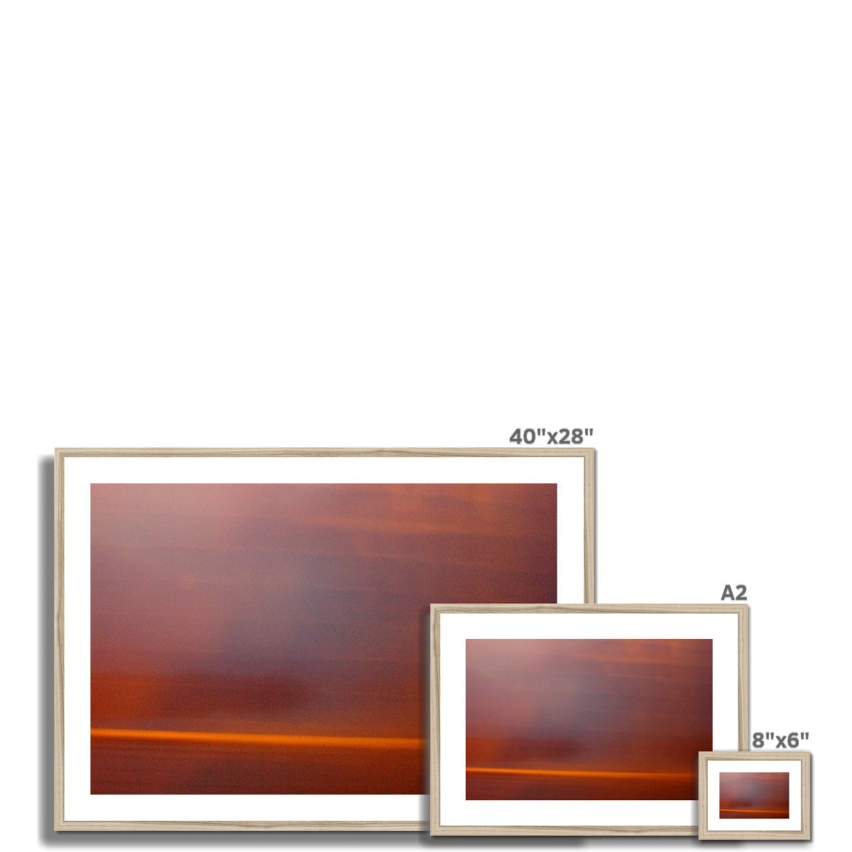The Longest Night minimalist framed print with amber-red gradient