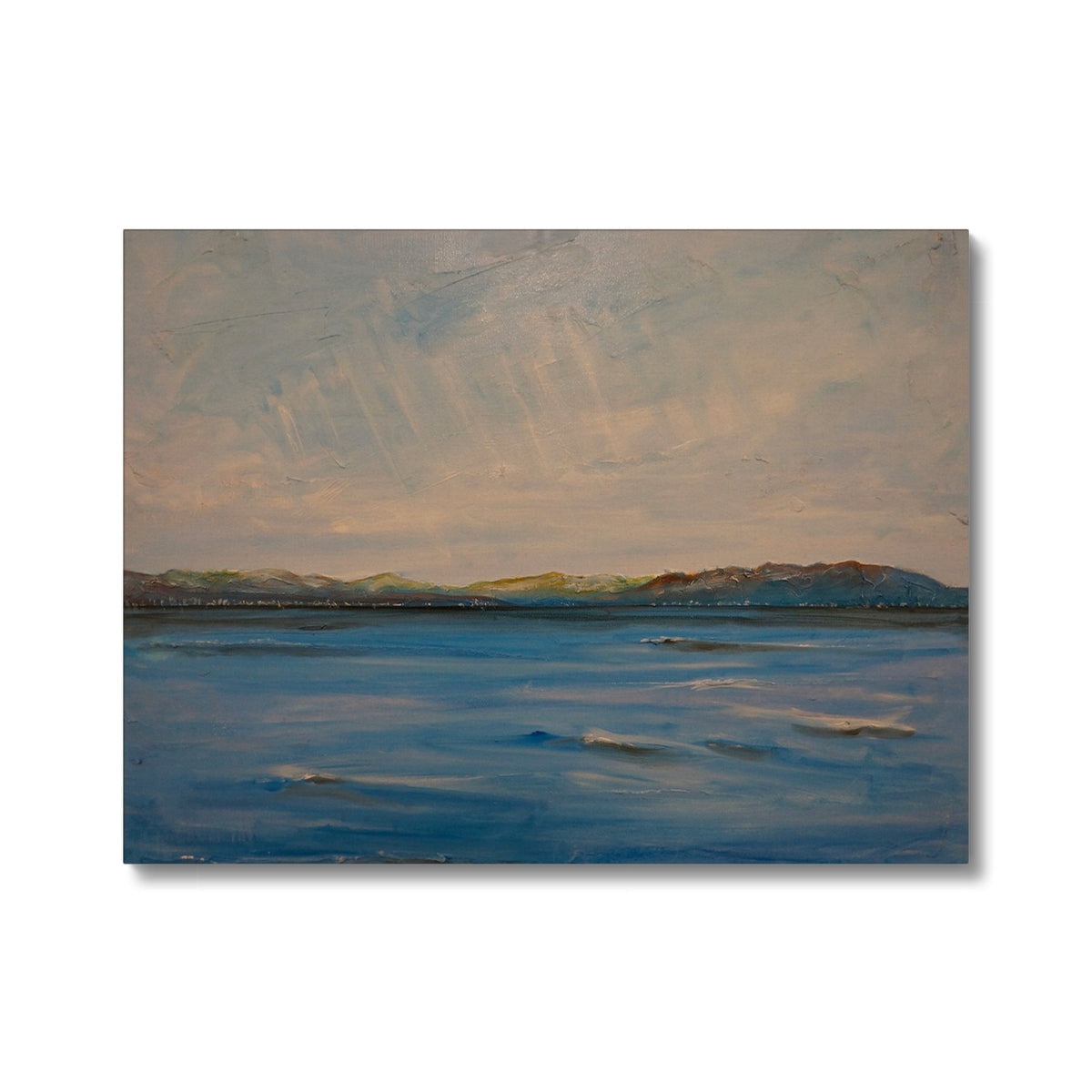 Blue Ocean Wave Textured Canvas Print - Looking From Skelmorlie