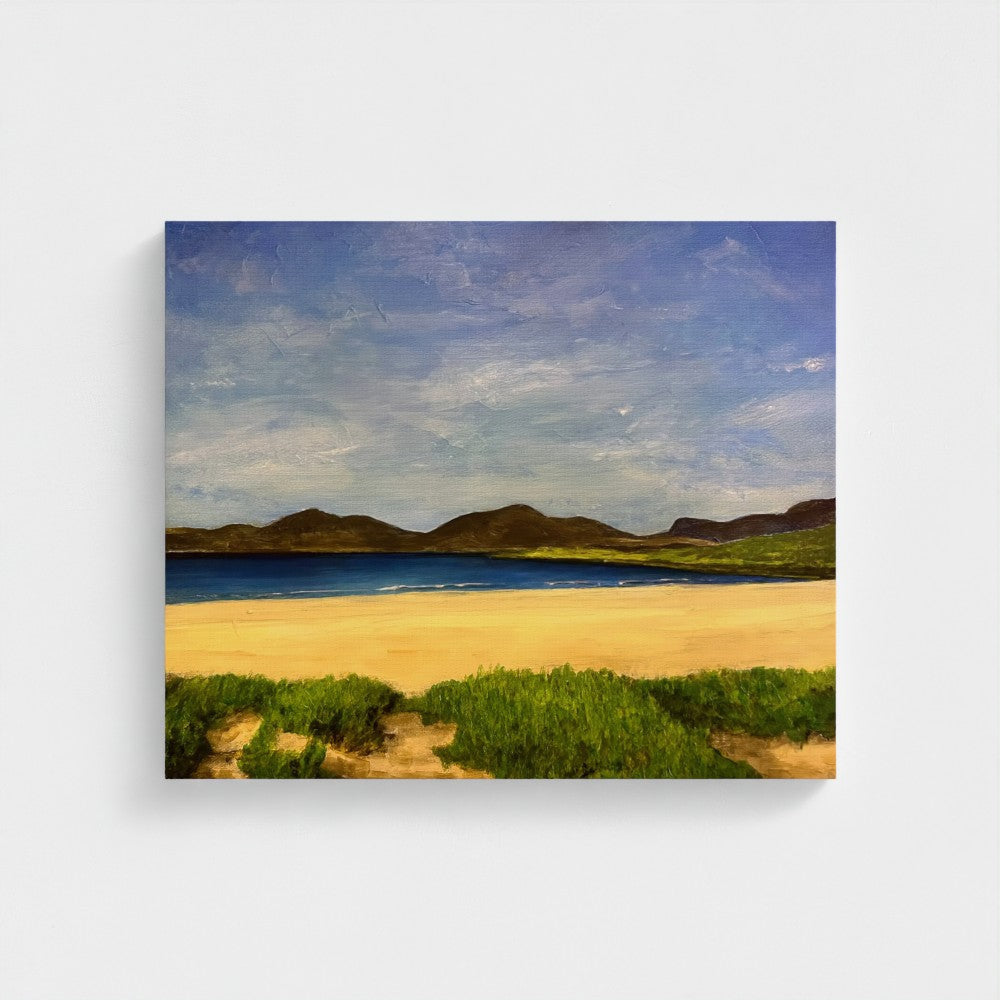 Luskentyre Beach original Scottish painting serene coastal landscape