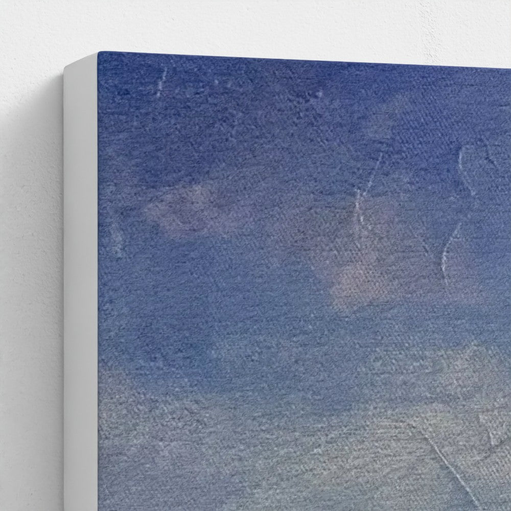 Luskentyre Beach original Scottish landscape painting with blue gradient textured brushstrokes