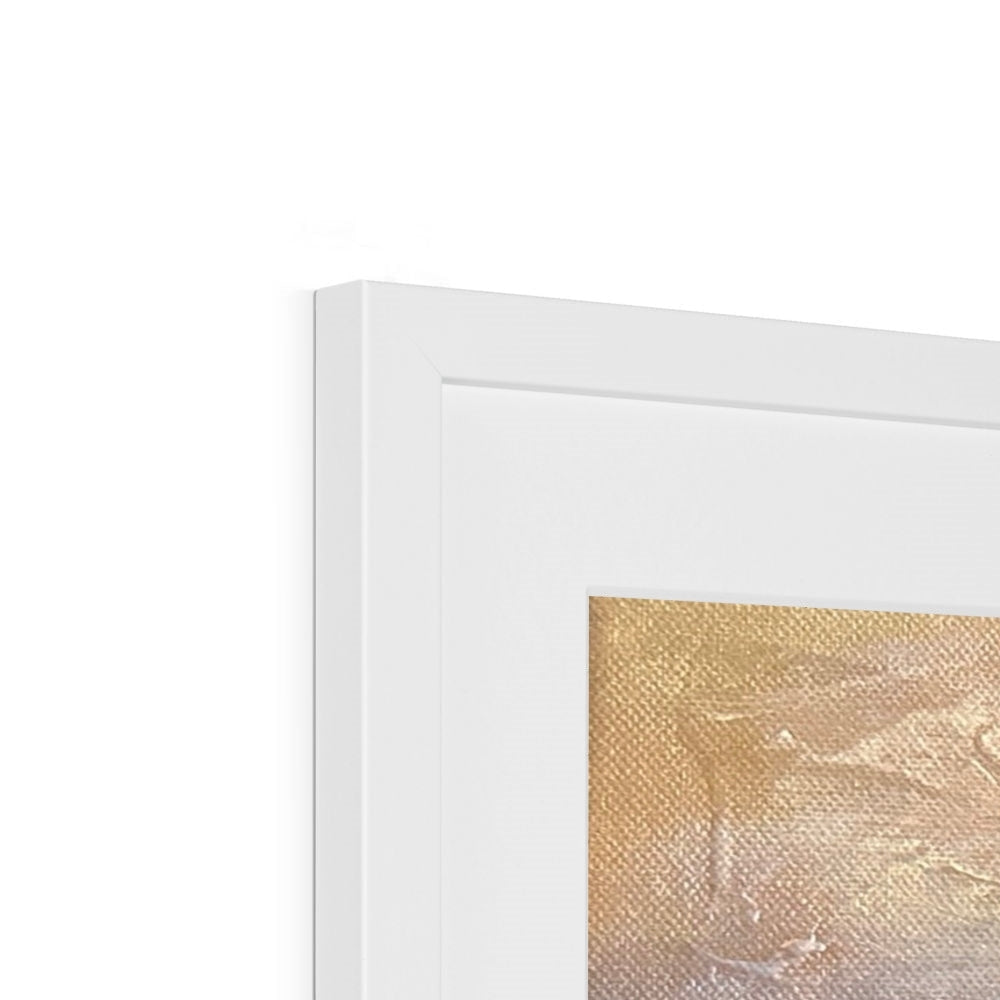 White textured canvas art with gold leaf accents in a minimalist frame from Lyle Hill