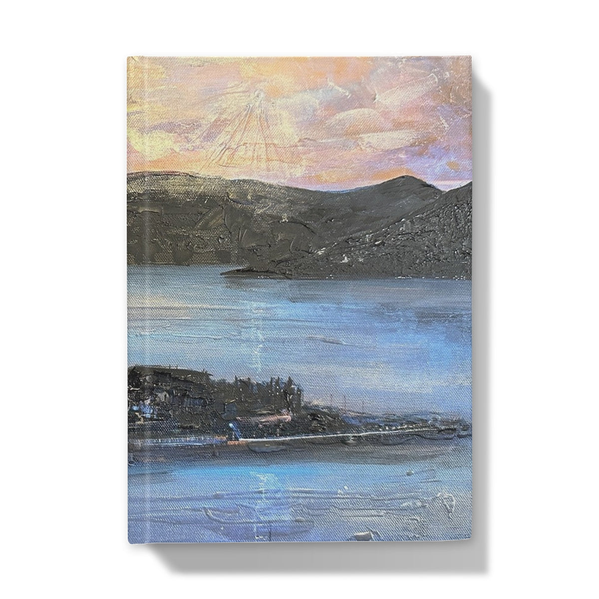Blue and white abstract landscape canvas art with sailboat design on From Lyle Hill Journal