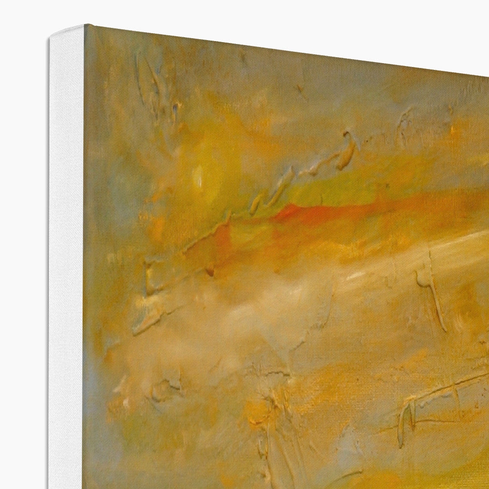 Maid Of The Loch Sunset abstract canvas print with warm textured strokes