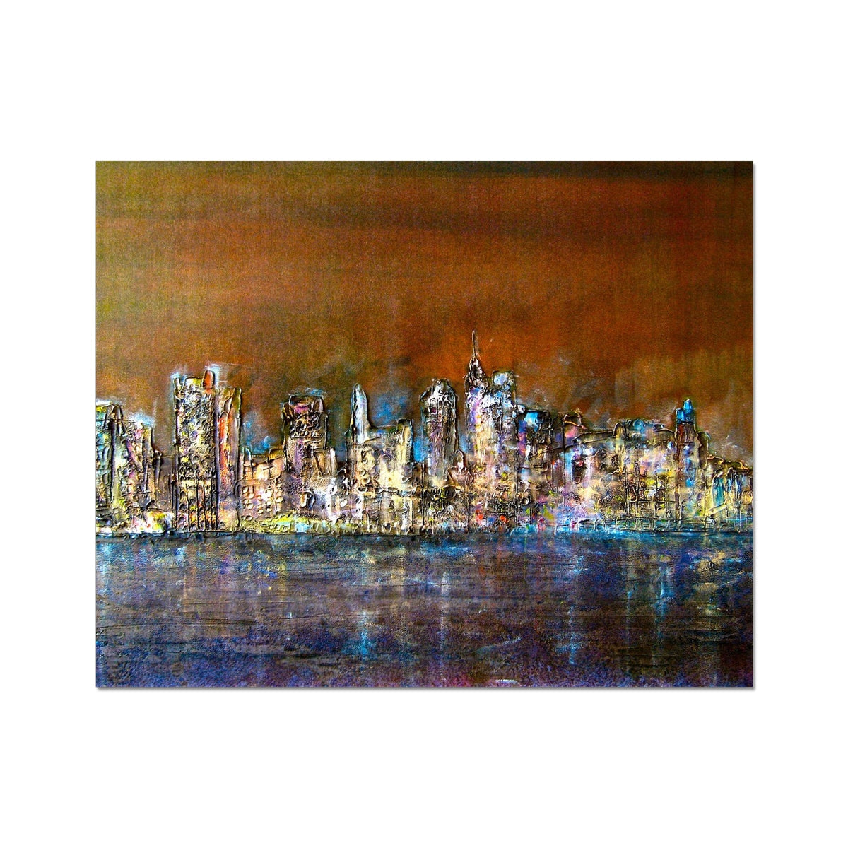 Manhattan Nights artist proof print of vibrant neon cityscape