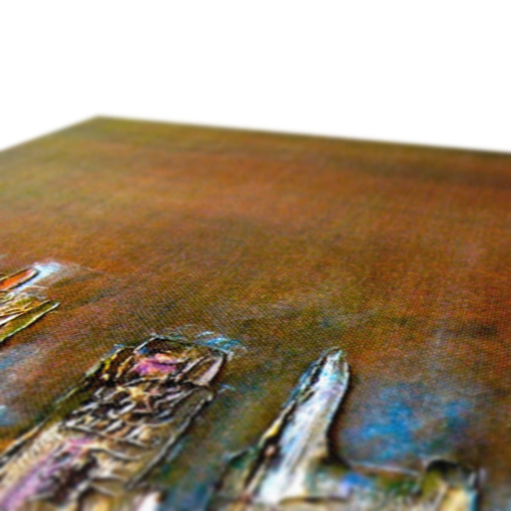 Brown leather wallet with metallic accents in Manhattan Nights style