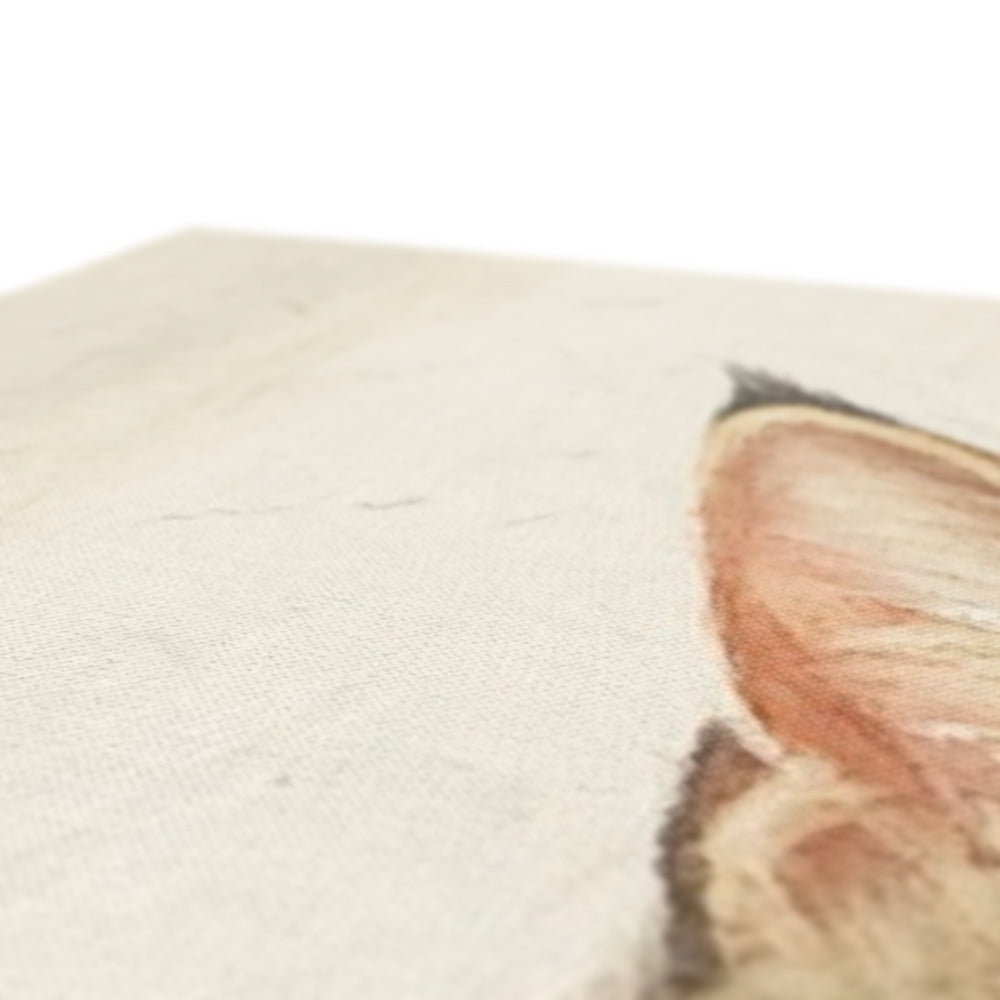 Watercolor fox ear painting on textured paper by Mitzi Pet Portraits Scotland UK