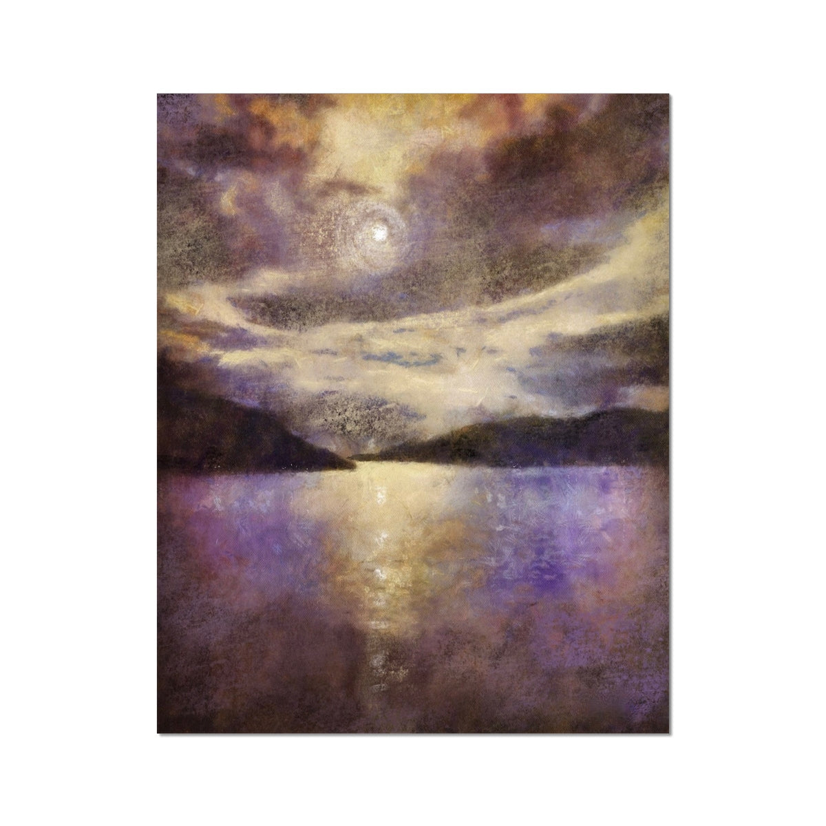 Purple and white abstract cloud art print on canvas by Moonlight Meets Lewis & Harris