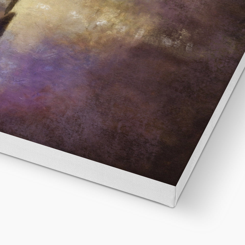 Moonlight Meets Lewis & Harris abstract purple gold canvas print