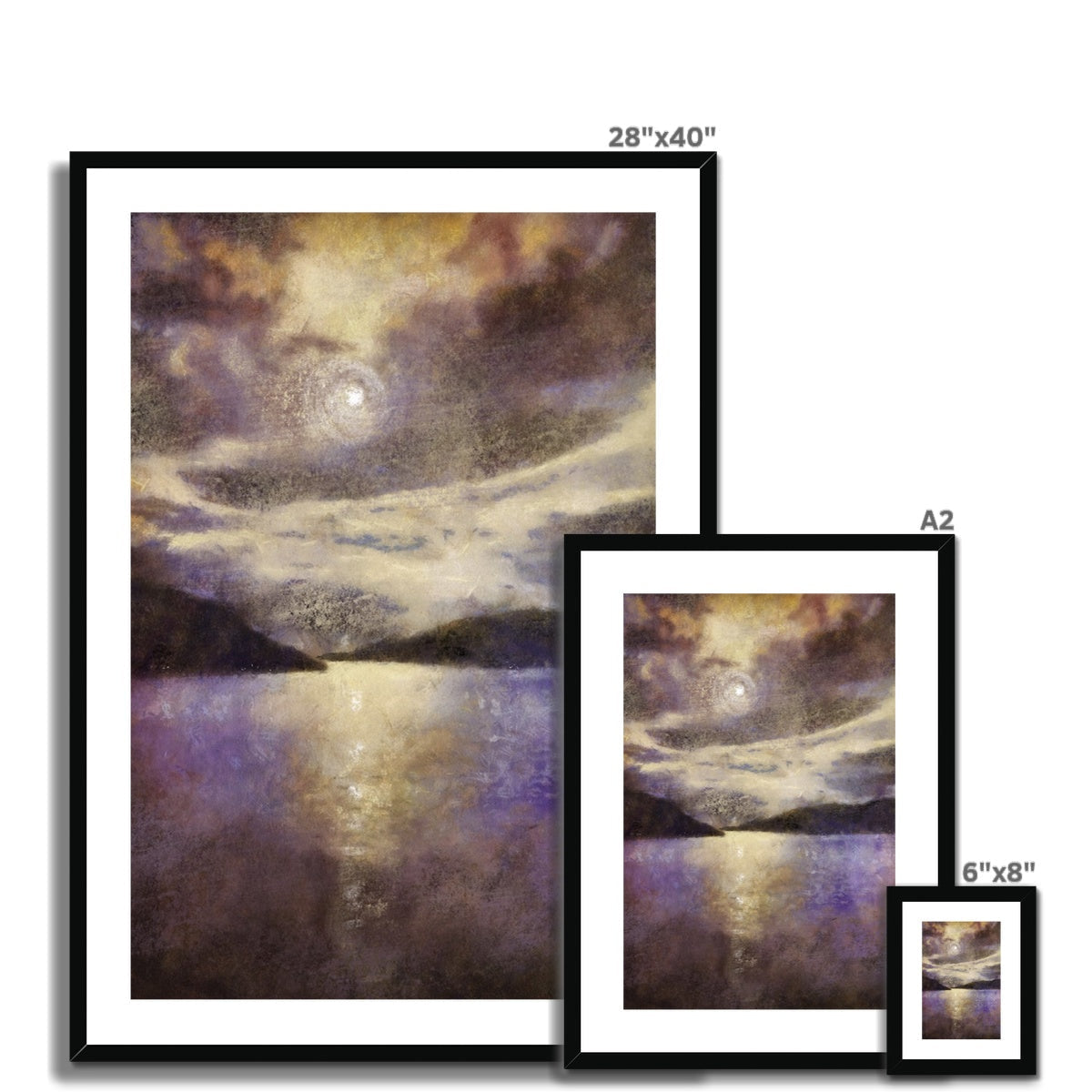 28x40 Framed Moonlight Meets Lewis & Harris Abstract Landscape Print