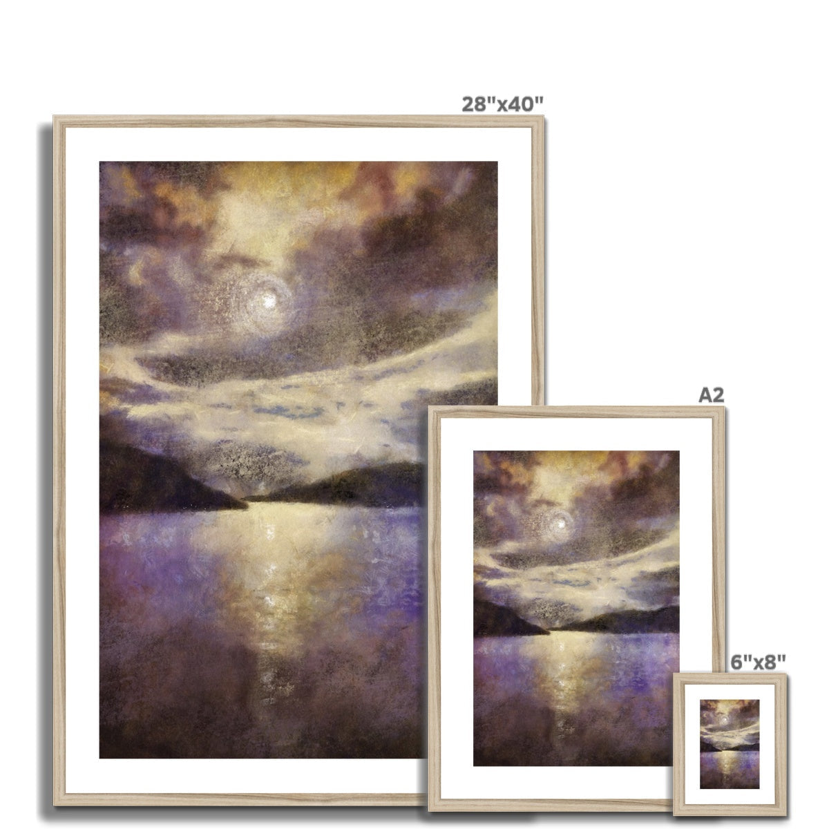 28x40 Framed Moonlight Meets Lewis & Harris Abstract Landscape Print