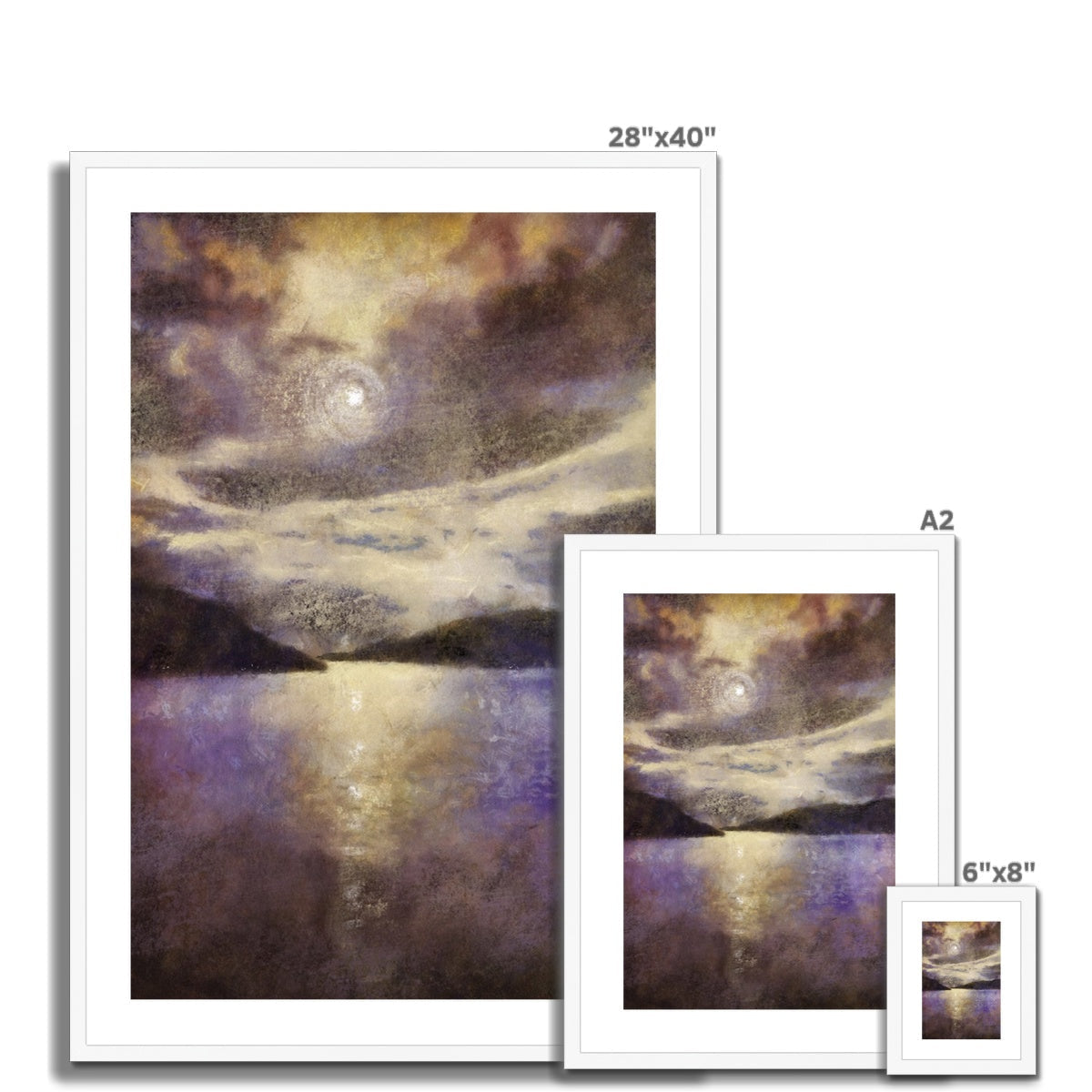 Moonlight Meets Lewis & Harris 28x40 framed abstract landscape print