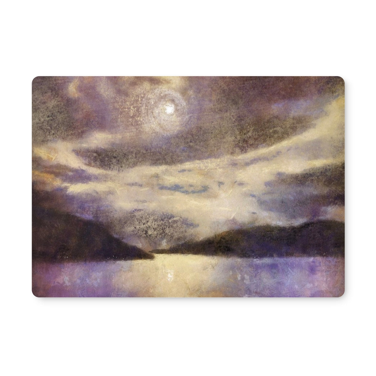 Purple and white textured abstract Moonlight Meets Lewis & Harris placemat