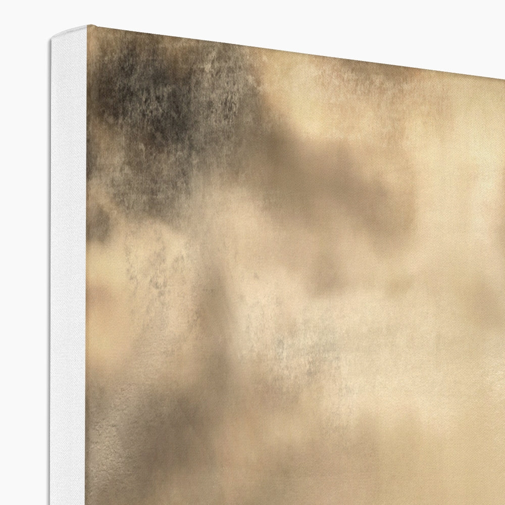 Gold and black abstract moonlit croft canvas art print