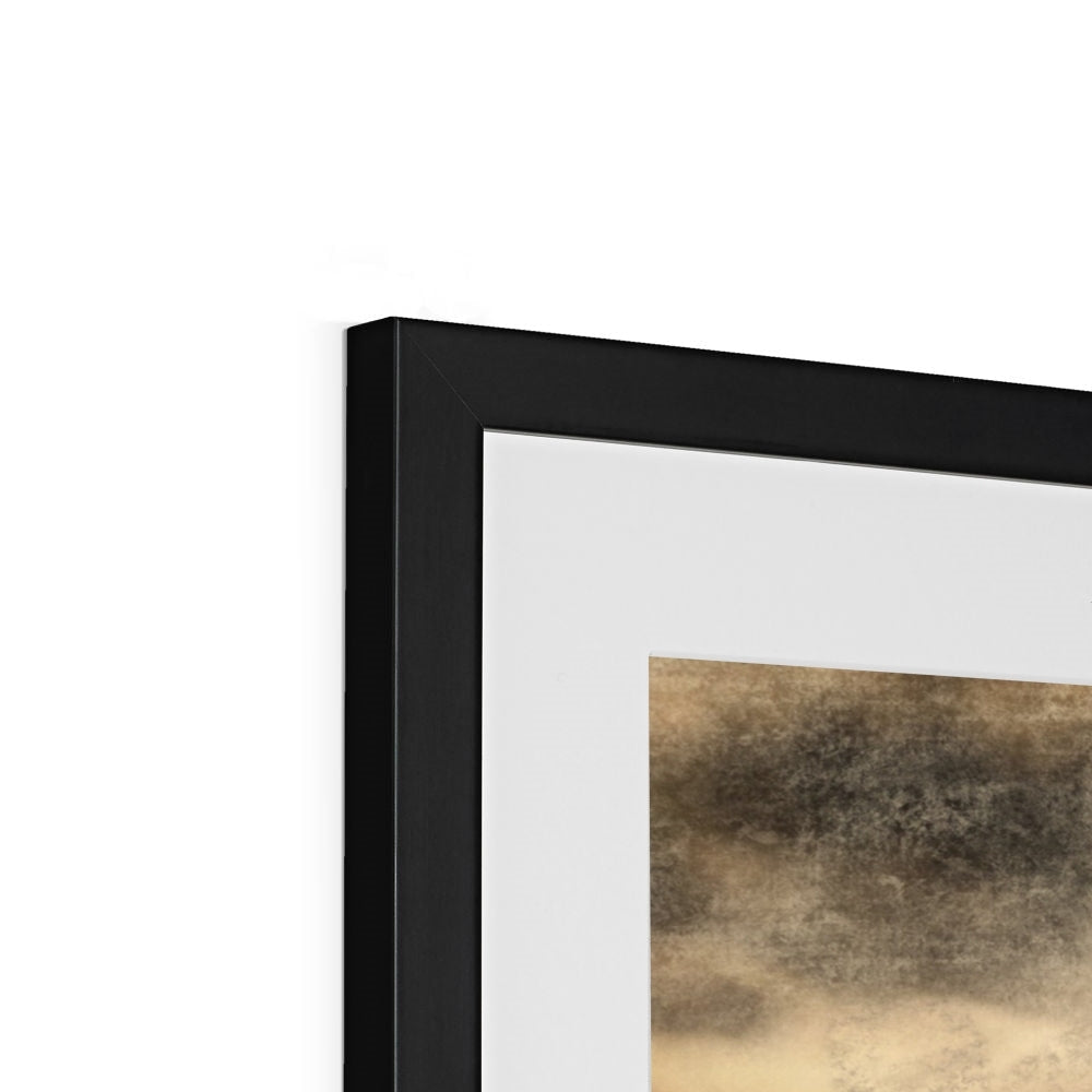 Black matte frame with moonlit croft abstract art print