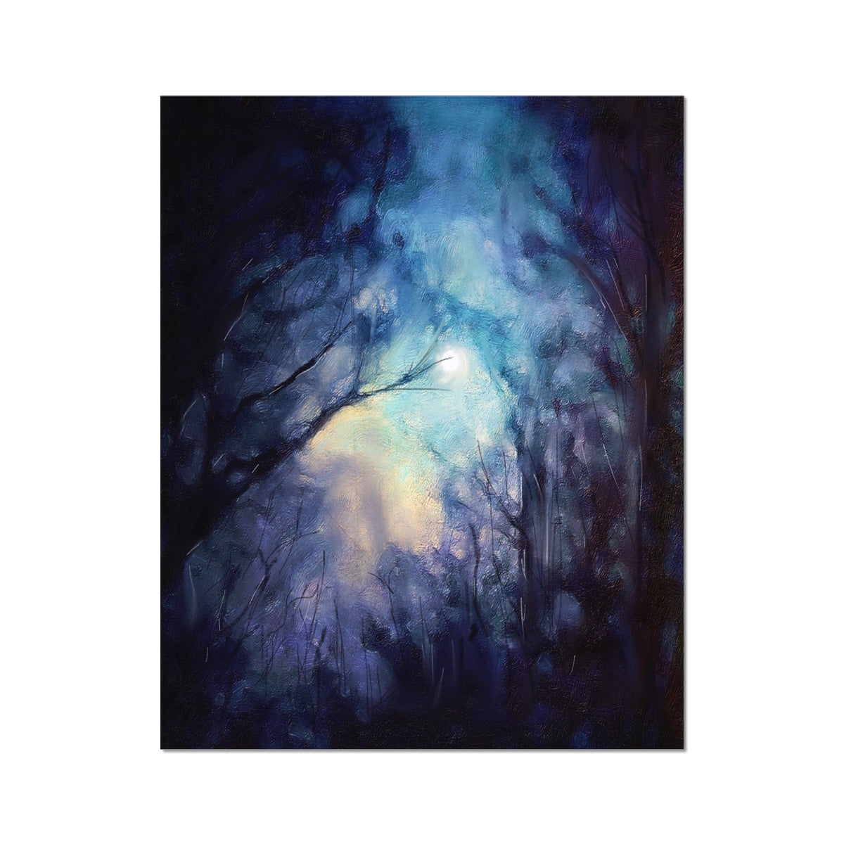 Moonlit Highland Wood Artist Proof Collector Print Canvas
