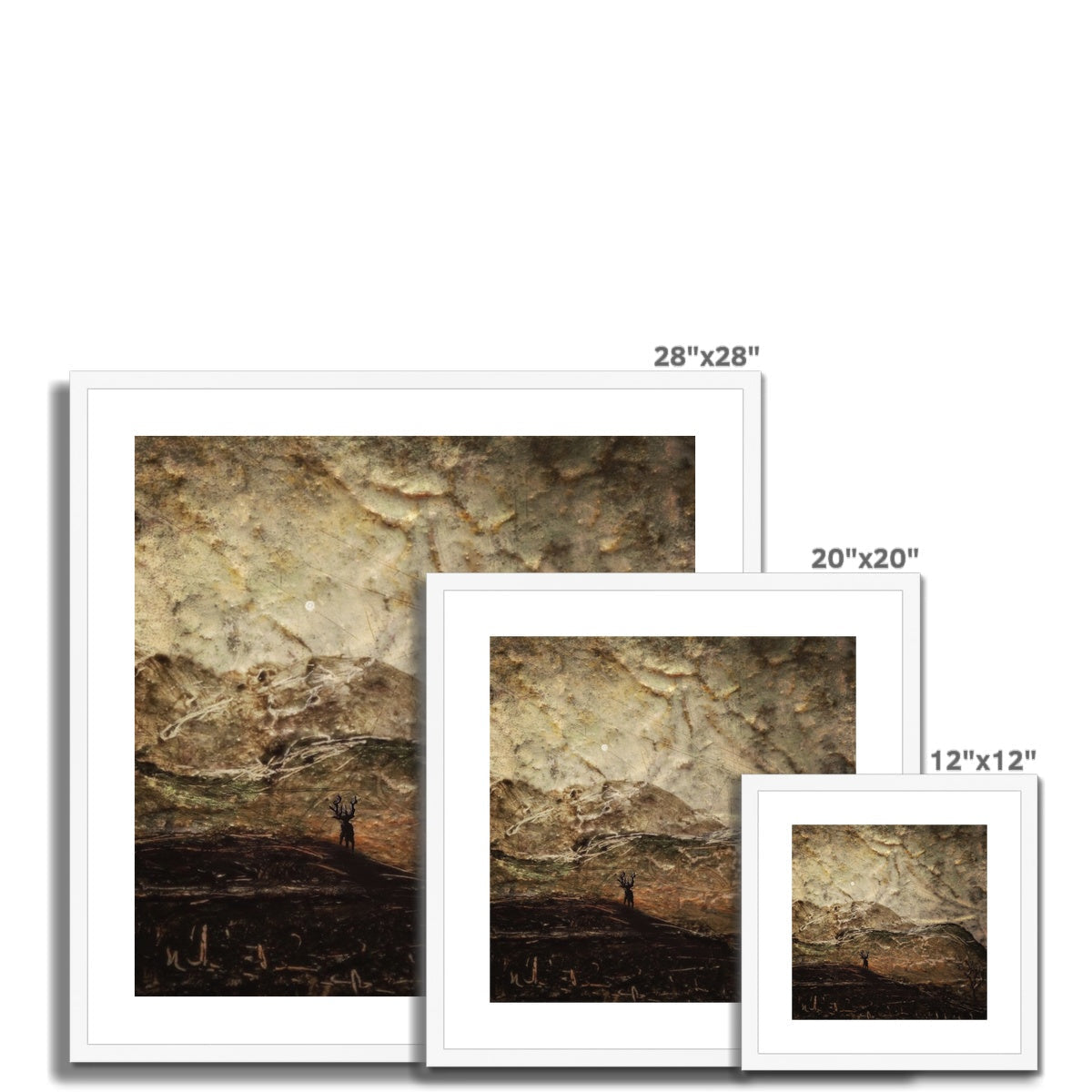A Moonlit Mountain Stag Art Prints - Glencoe Gallery Scotland - Free Shipping Worldwide