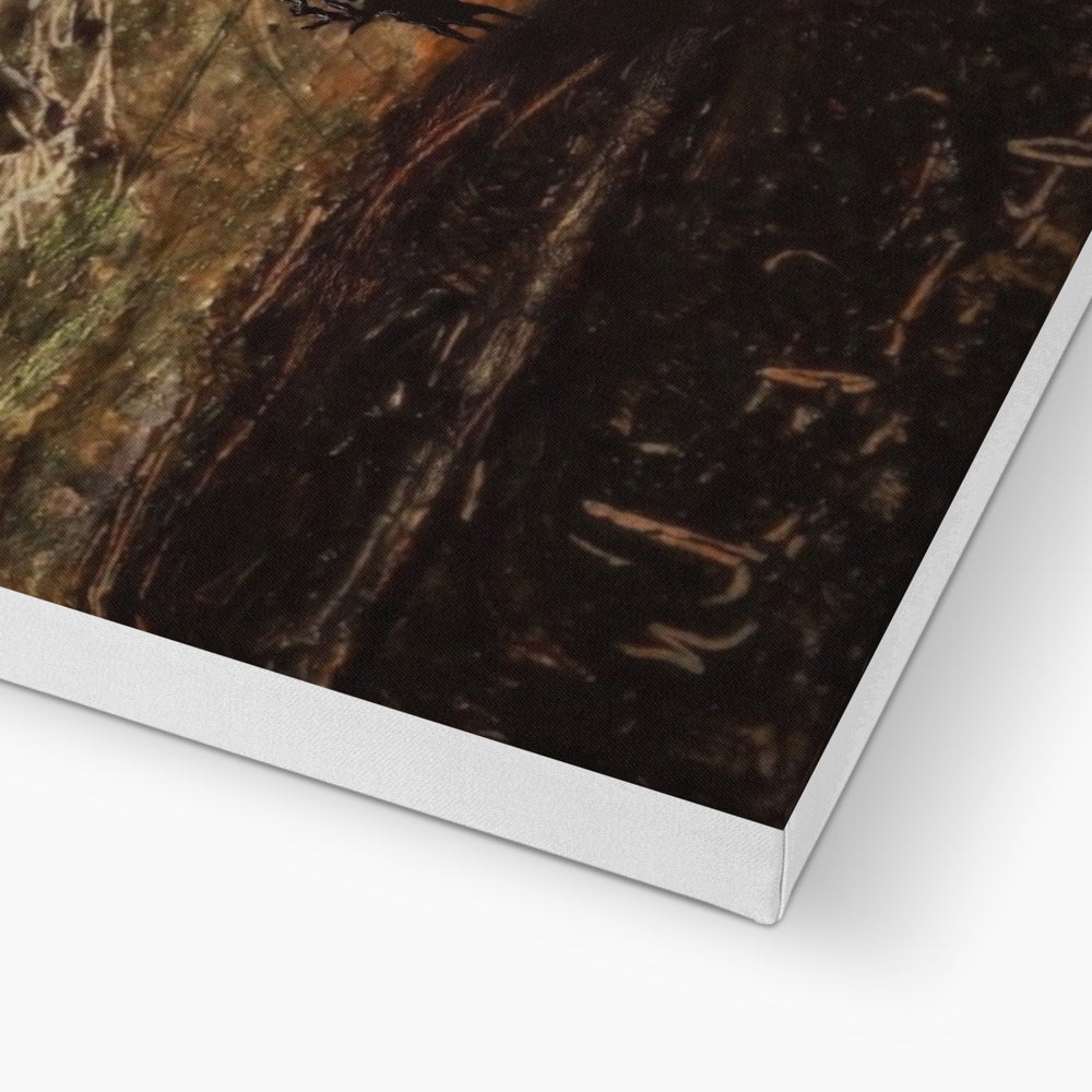 A Moonlit Mountain Stag Canvas Prints - Glencoe Art Gallery Scotland - Free Shipping Worldwide