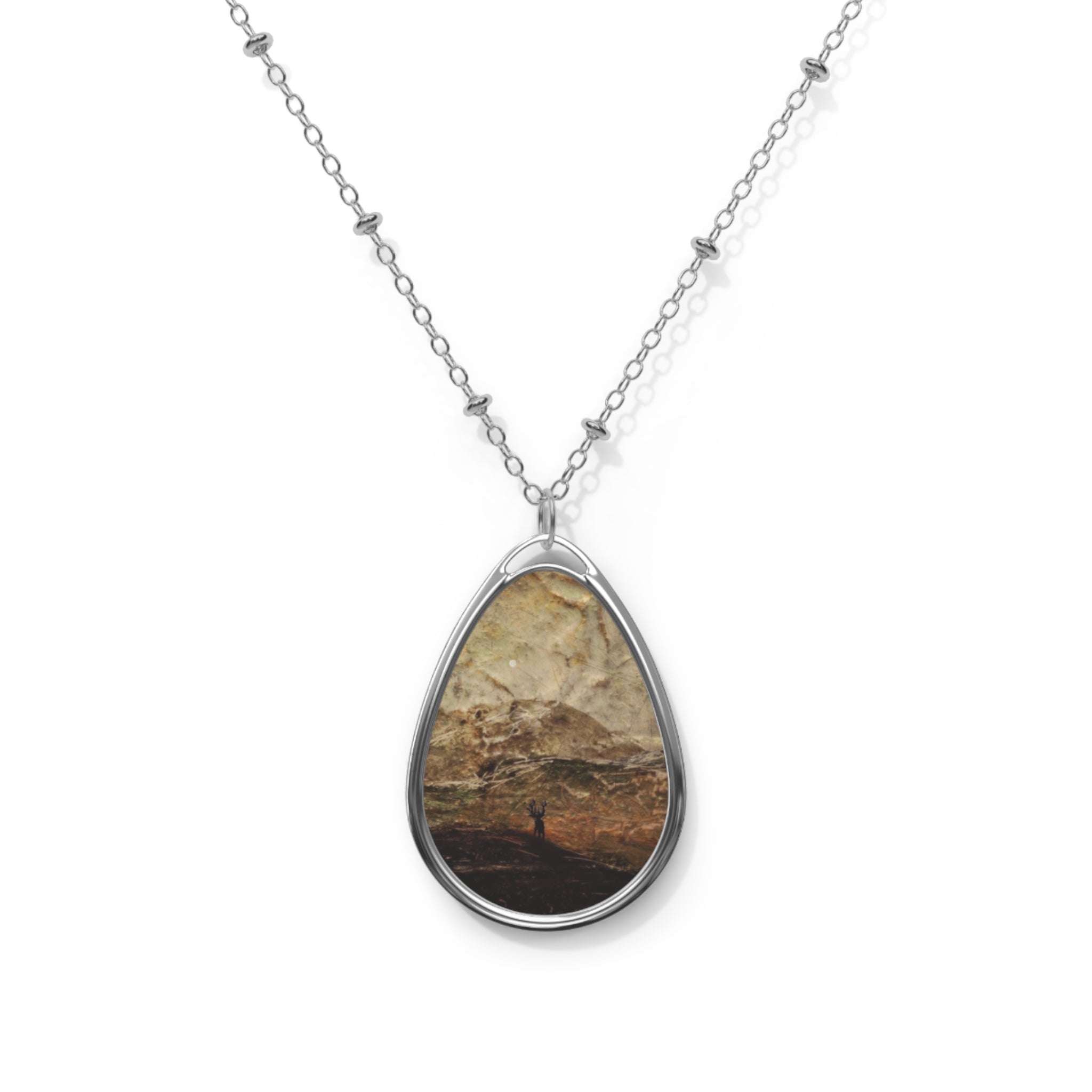 A Moonlit Mountain Stag | Scottish Art Jewellery | Necklace - Lochs & Mountains Gallery Scotland - Free Shipping Worldwide