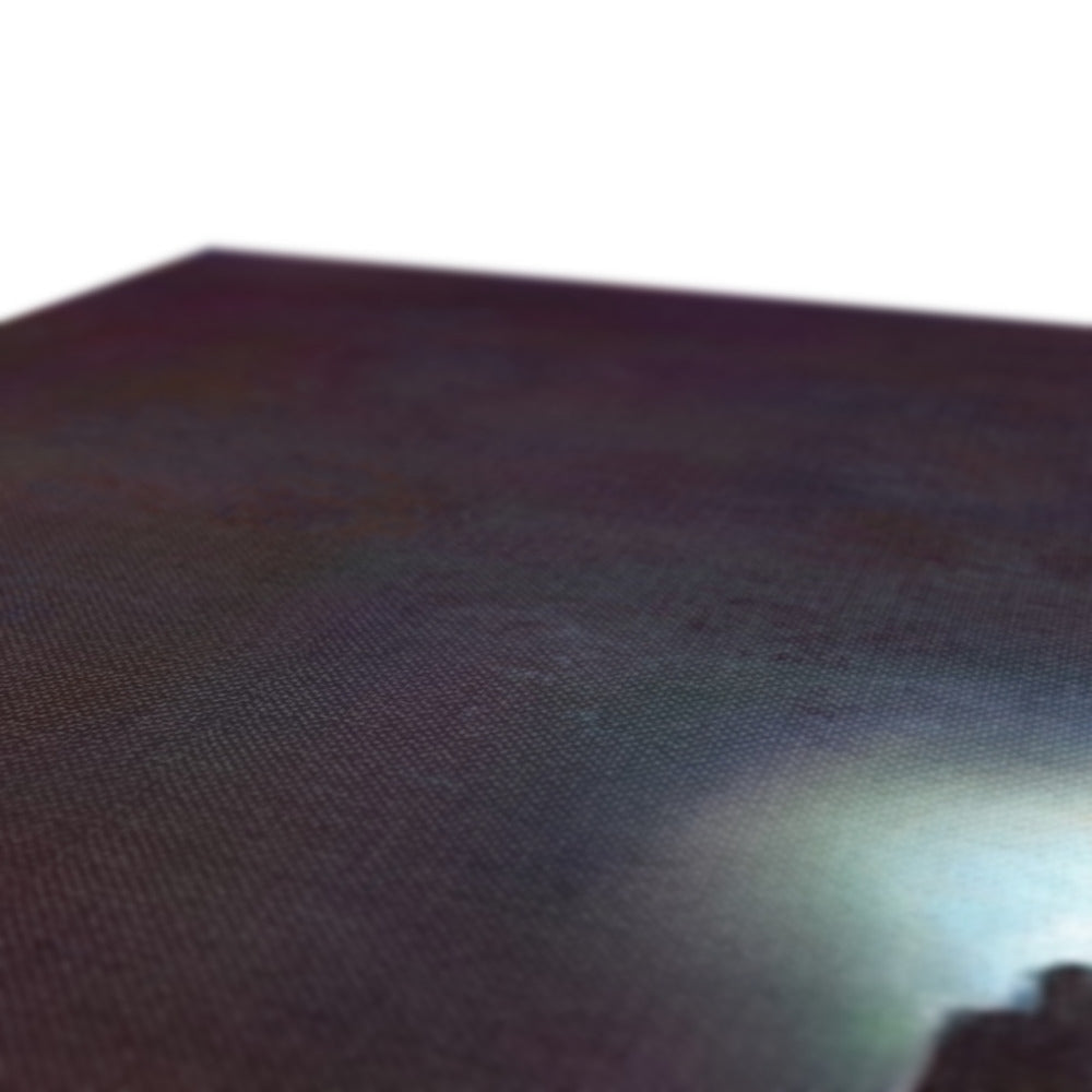 Dark textured surface with a subtle sheen on A Moonlit Tenement Canvas product