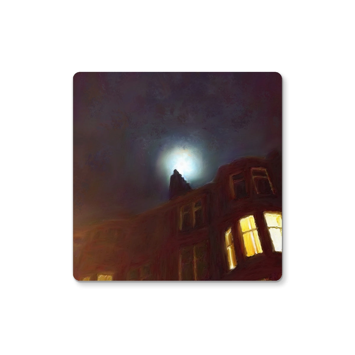 Moonlit Castle Mouse Pad in A Moonlit Tenement Coaster Display
