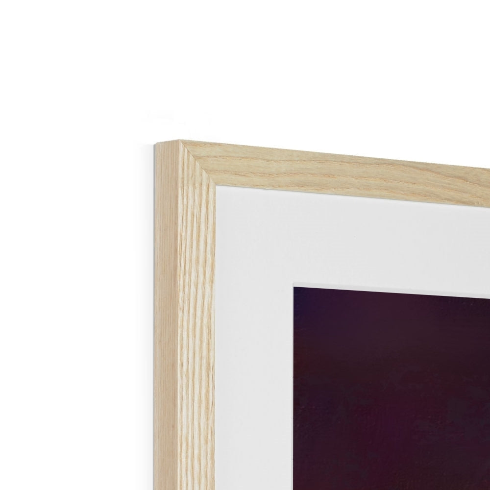 Light wood picture frame with white mat and dark artwork for A Moonlit Tenement print