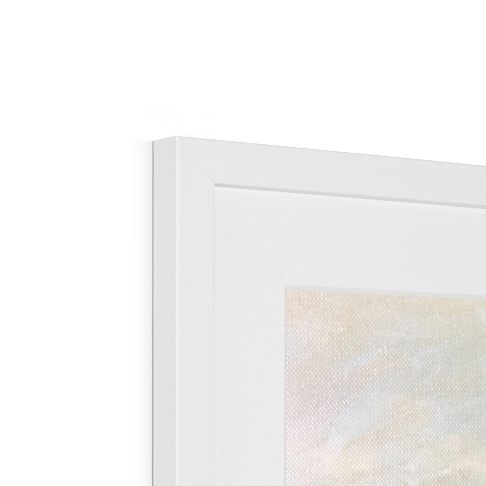 White minimalist Neist Point Cliffs art print frame with textured interior