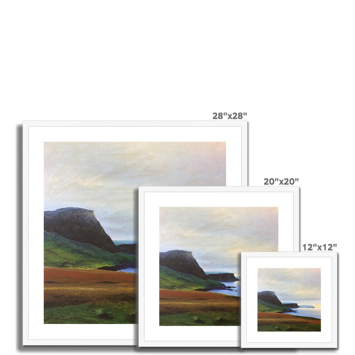 28x28 Framed Neist Point Cliffs Coastal Landscape Painting