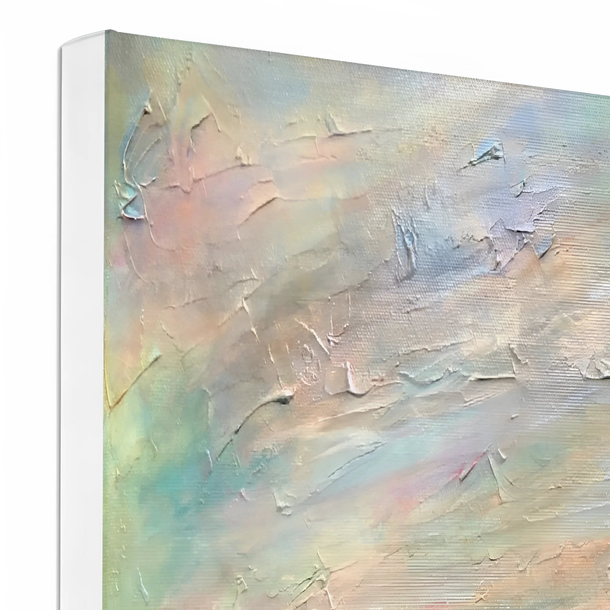 Textured abstract pastel painting on Neist Point Lighthouse Skye Canvas