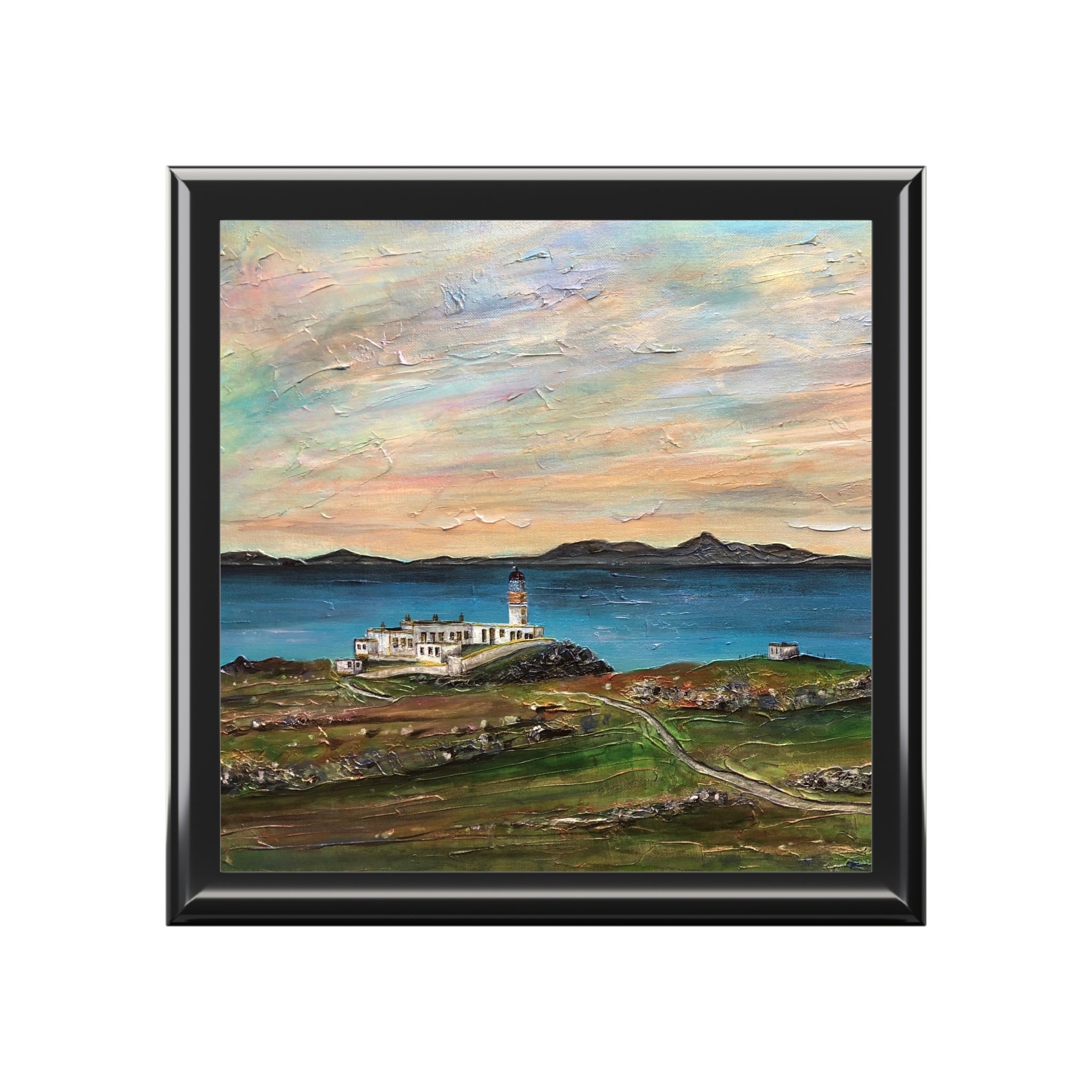 Neist Point Lighthouse Skye coastal painting in jewelry box