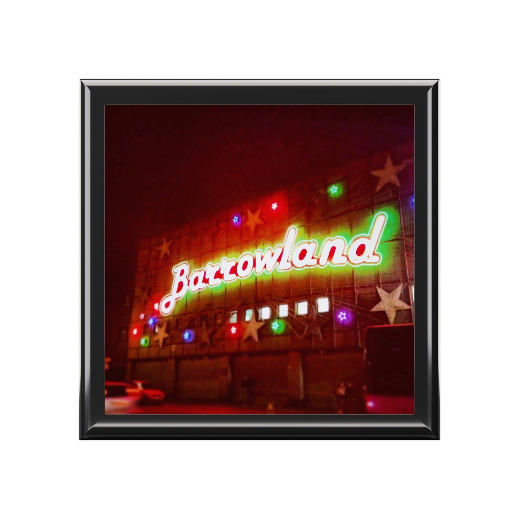 Framed Barrowland neon sign in Neon Glasgow Barrowlands jewelry box