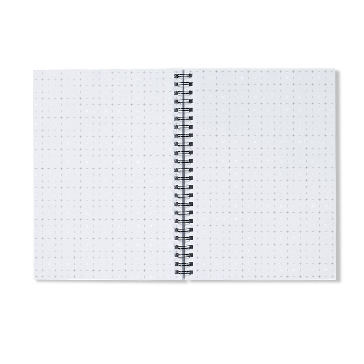 Open grid-patterned Neon Glasgow Barrowlands notebook with black spiral binding
