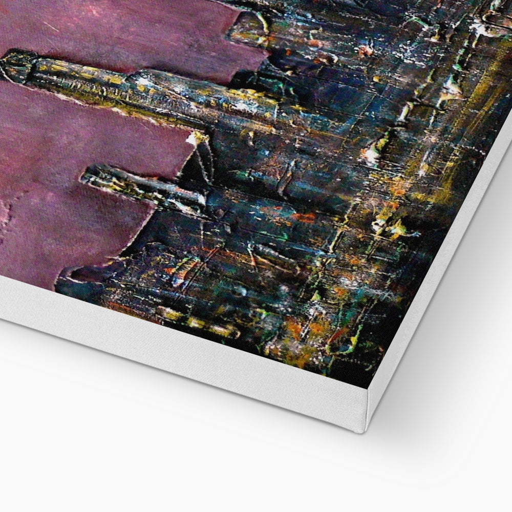 Green and black abstract New York Snow canvas print in silver frame