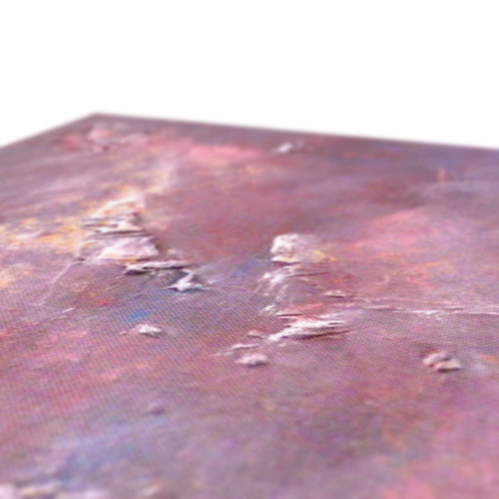 Rustic red and brown metal tray on New York Snow canvas print