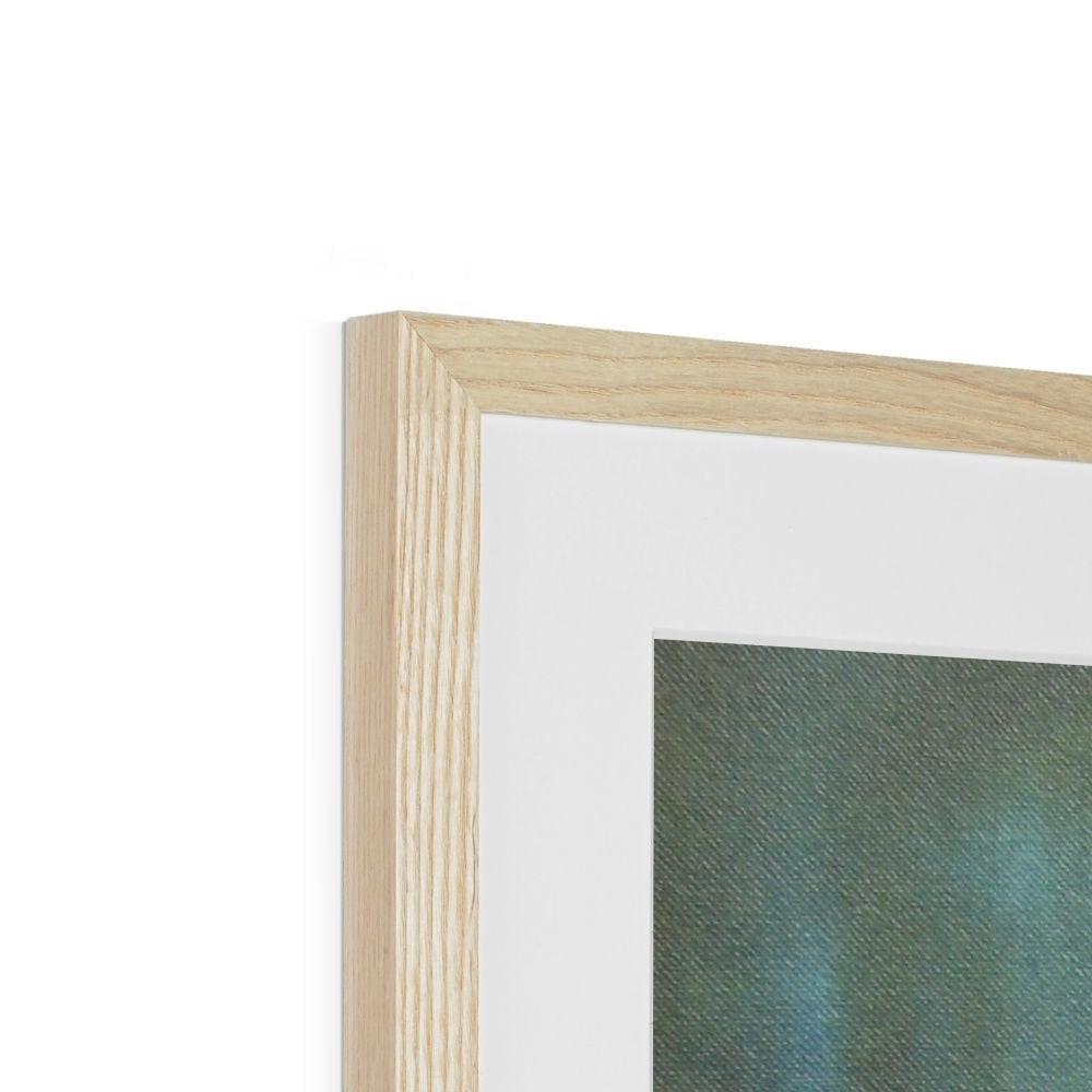 Light oak frame with white mat and teal New York West Side artwork