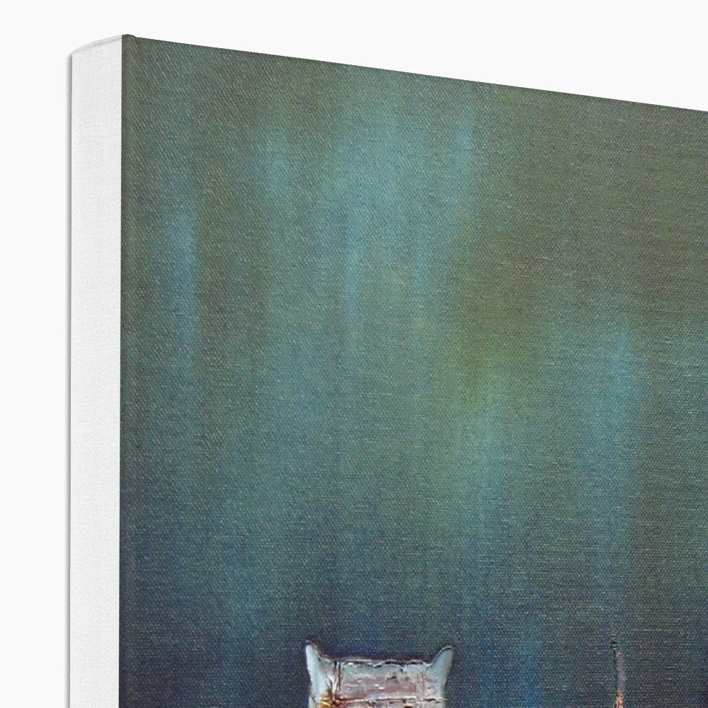 Teal and brown owl canvas art print from New York West Side collection