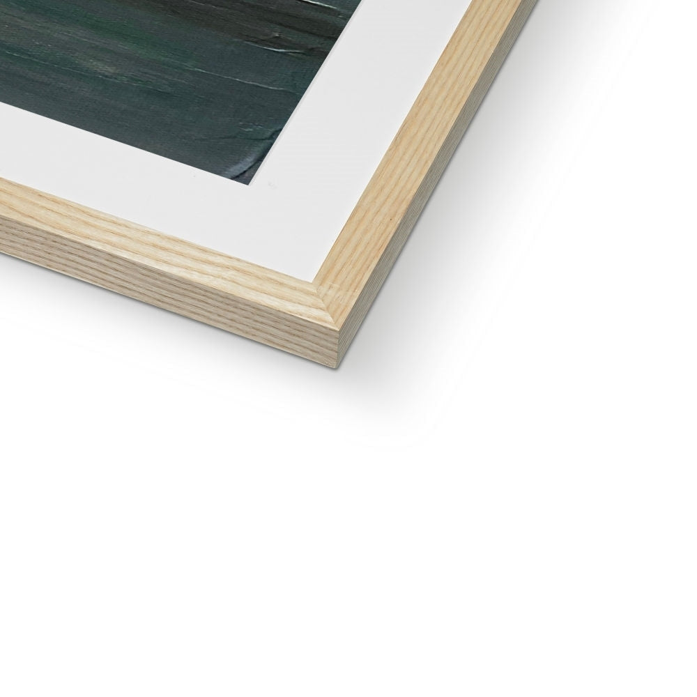 Light wood-framed artwork with a white mat for Old Castle Lachlan Framed and Mounted Print