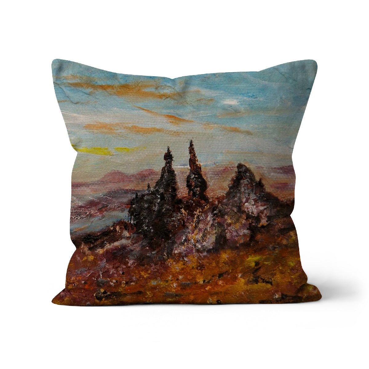 The Old Man Of Storr Cushion - Skye Art Gallery Scotland - Free Shipping Worldwide