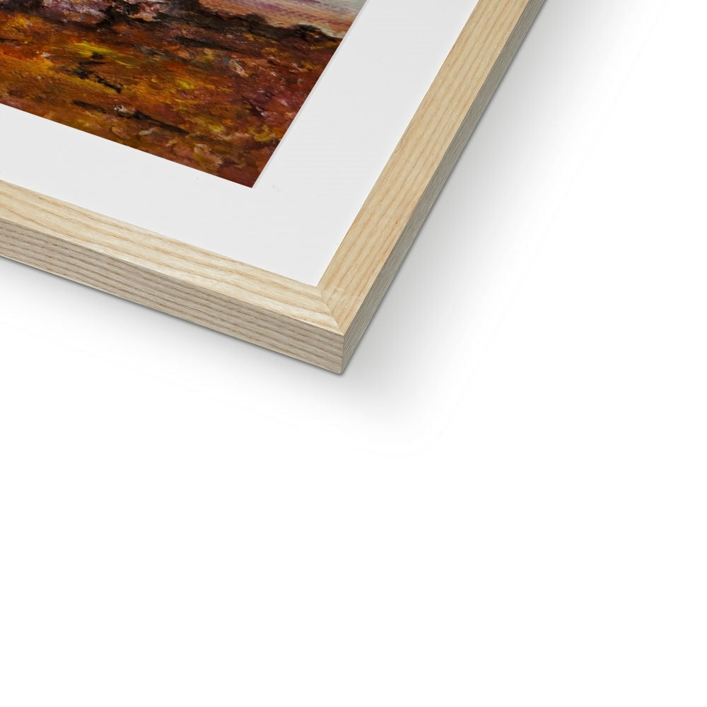 Wooden frame with white mat and abstract Old Man of Storr painting