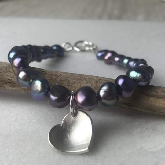 Peacock Pearl Heart Bracelet