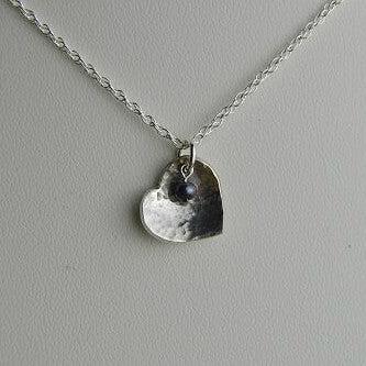 Collier cœur en perles de paon