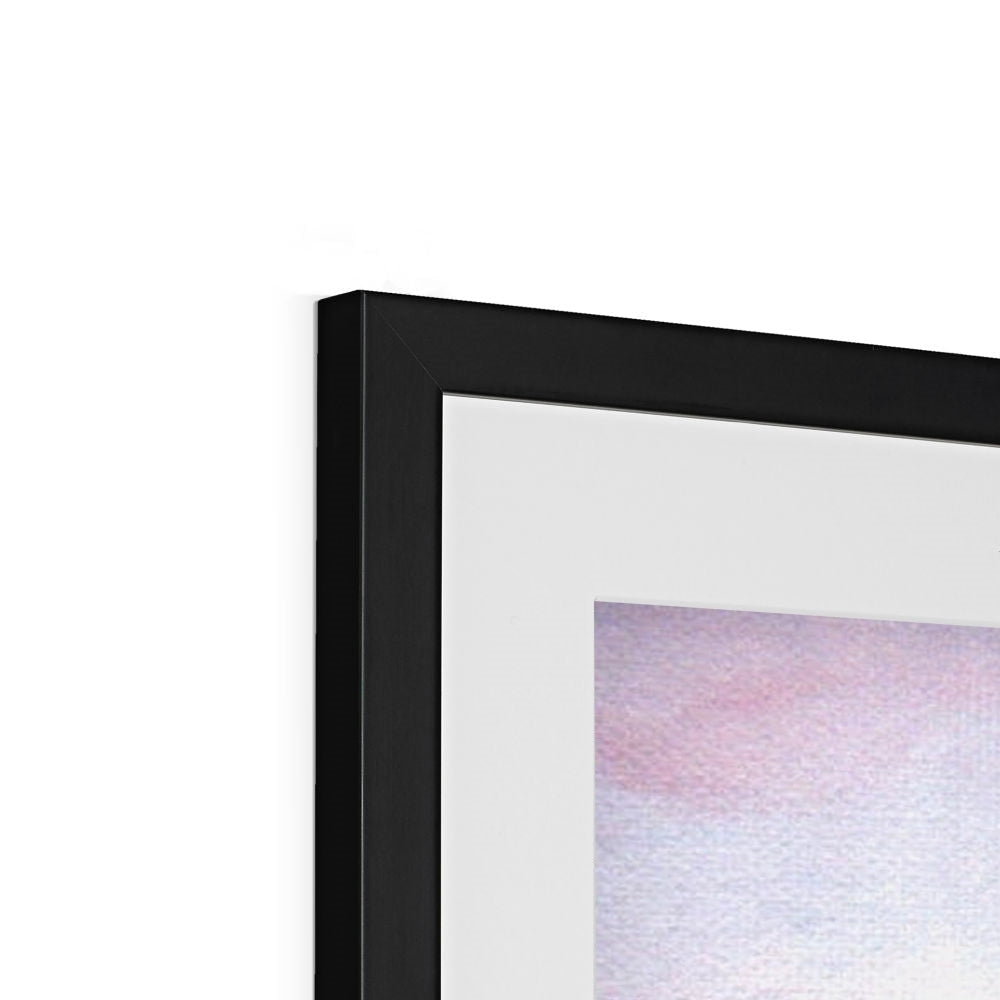 Black matte frame with white mat and Pencil Point Largs abstract art print